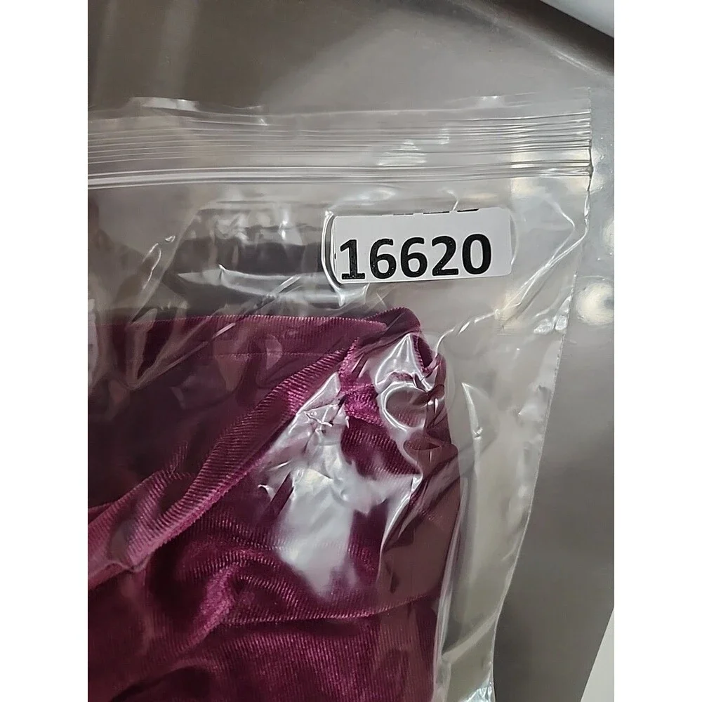 Nine West Velvet Dress Pants Womens L Australian Orchid Wide Leg Stretch NEW - Picture 7 of 7